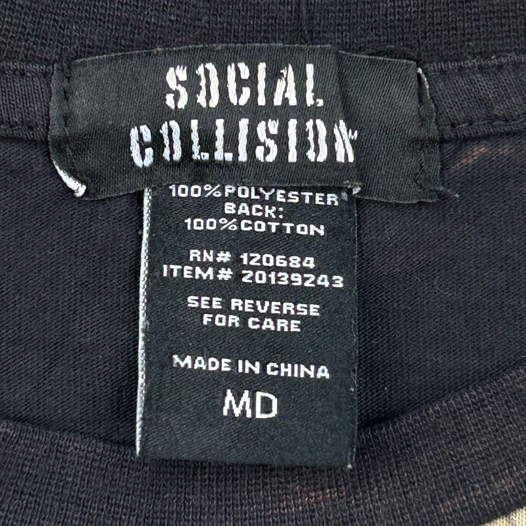 Skull Mona Lisa Social Collision Graphic T-Shirt - Medium Black Polyester - Image 3