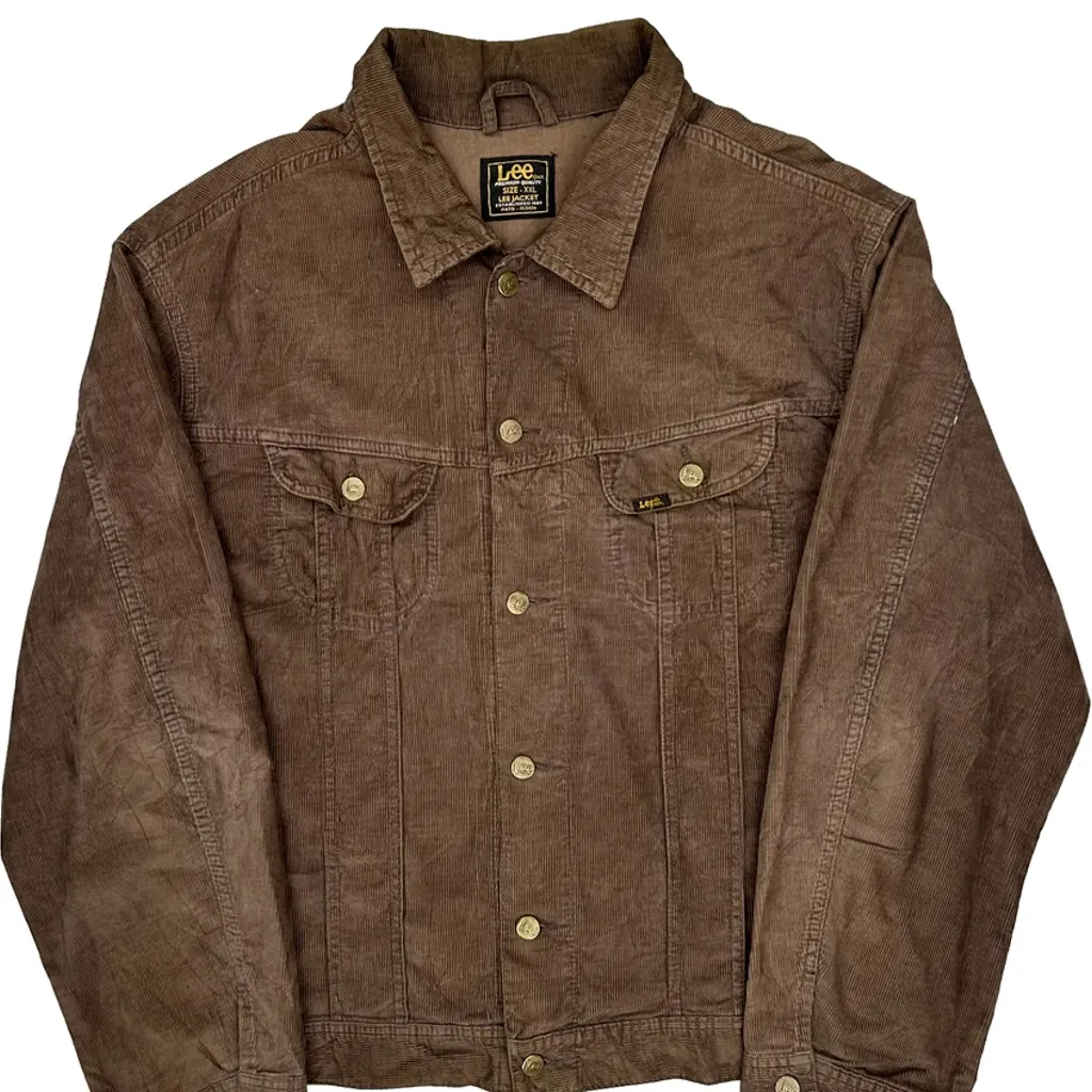 Slim Lee Trucker Cord Jacket - 2XL Brown Cotton - Image 5