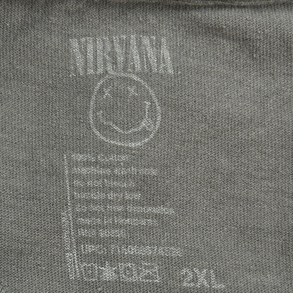 Smiley Face Logo Nirvana Band T-Shirt - 2XL Gray Cotton - Image 3