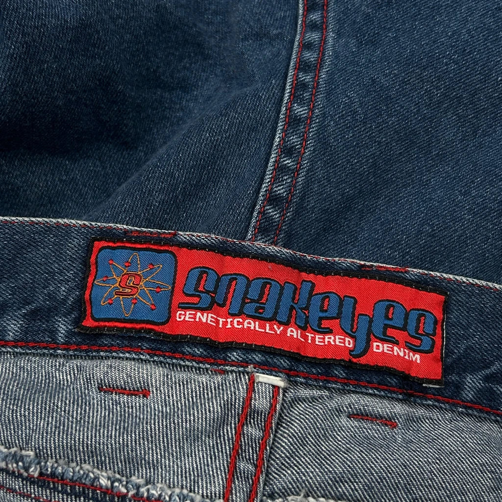 Snake Eyes Baggy Jeans - 28W 28L Blue Denim - Image 6