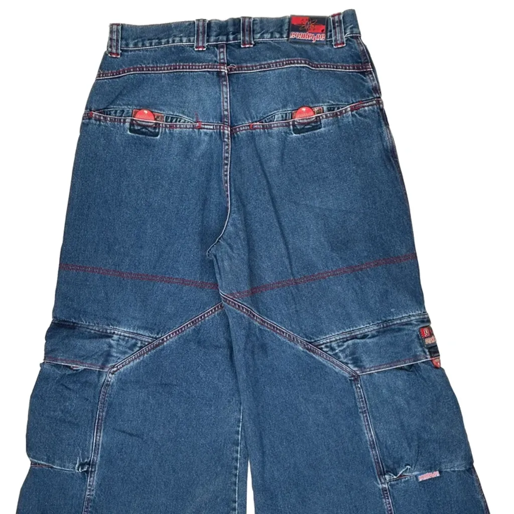 Snake Eyes Baggy Jeans - 28W 28L Blue Denim - Image 7