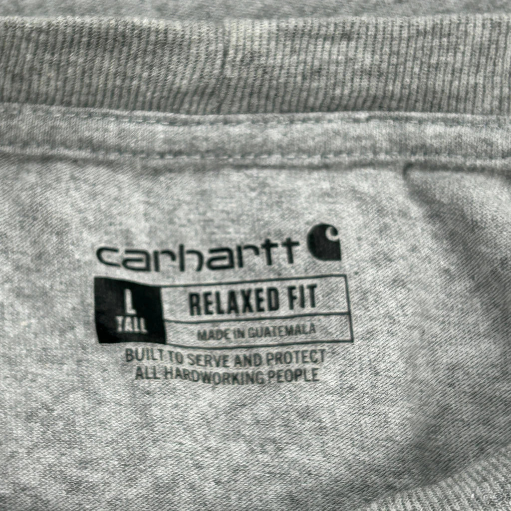 Snowflake Carhartt Tall Long Sleeve T-Shirt - Large Grey Cotton - Image 3