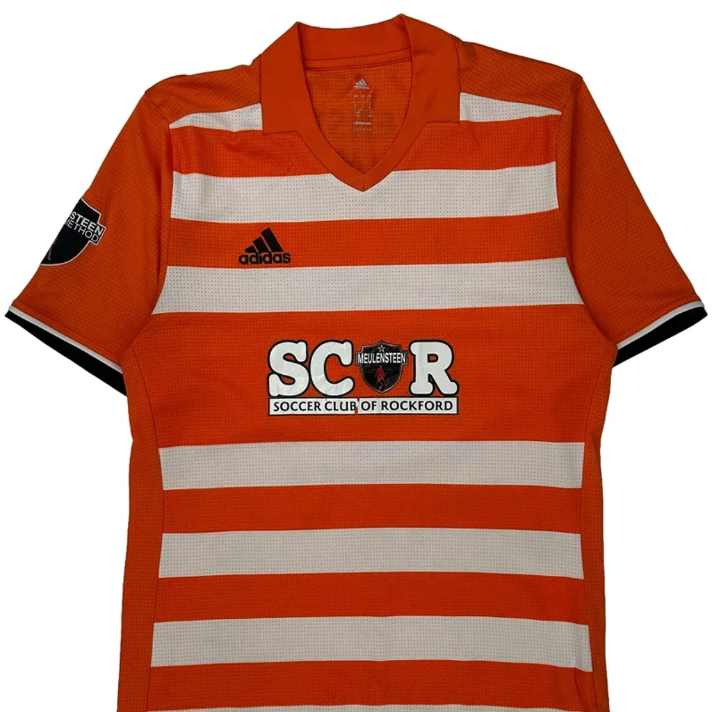 Soccer Club Of Rockford Adidas Football Shirt - Large Orange Polyester - Image 4