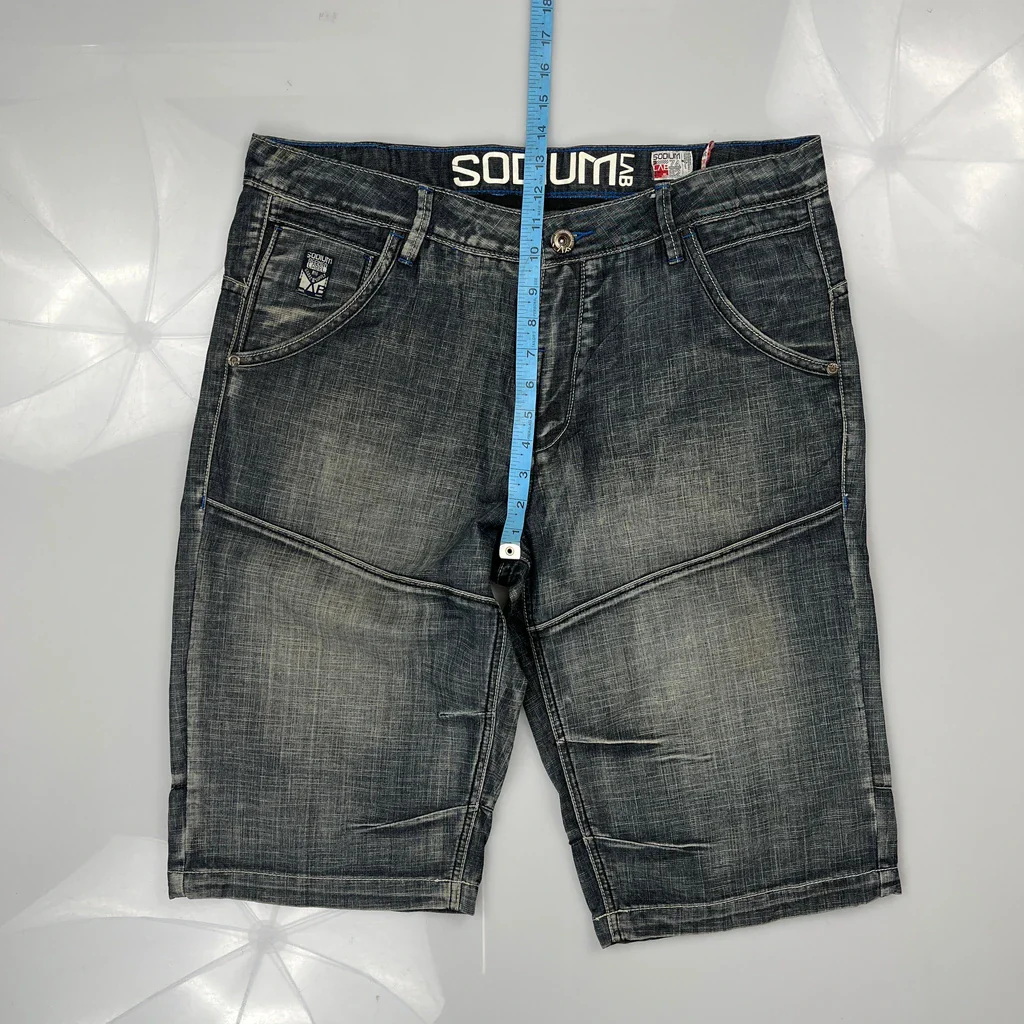 Sodium Denim Shorts - 36W 12L Grey Denim - Image 4