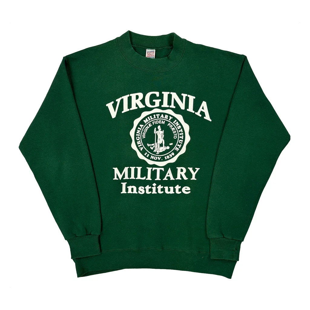 Soffe College Sweatshirt - Large Green Cotton