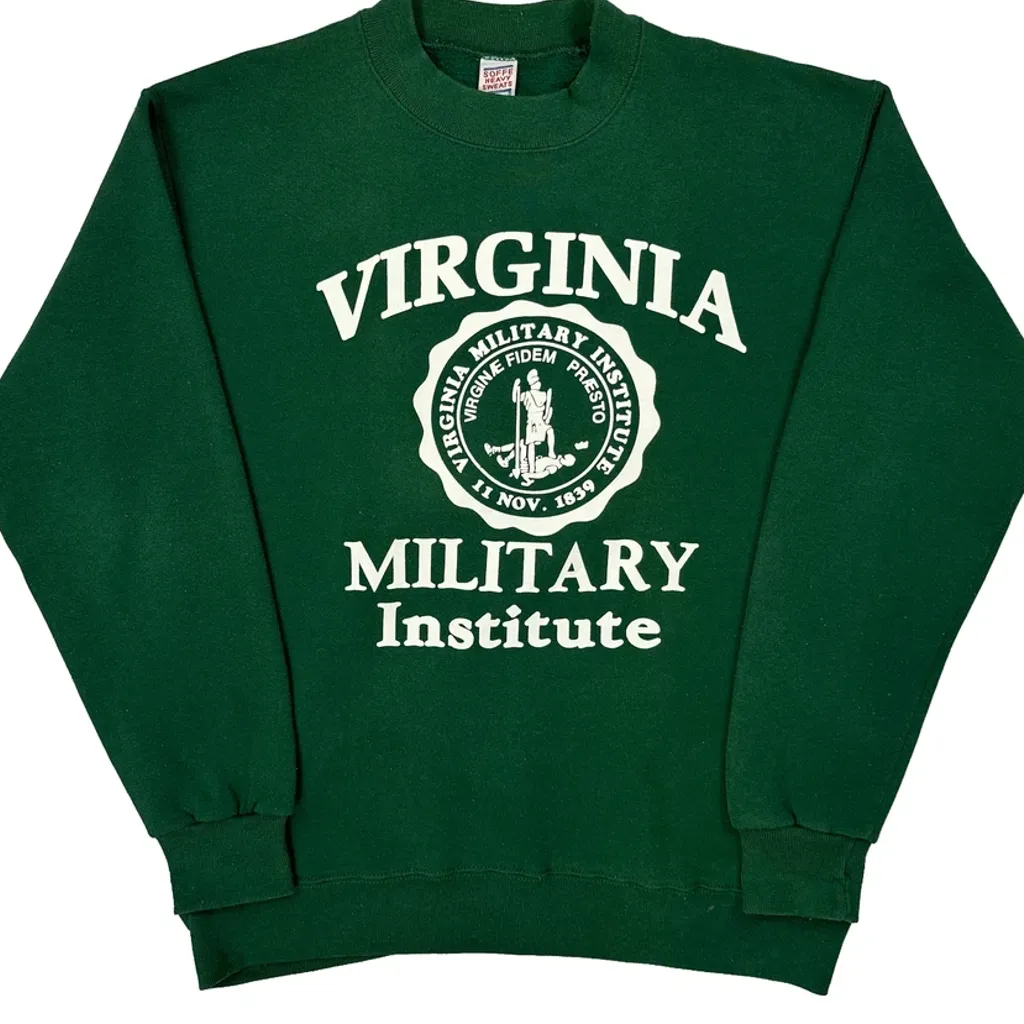 Soffe College Sweatshirt - Large Green Cotton - Image 4