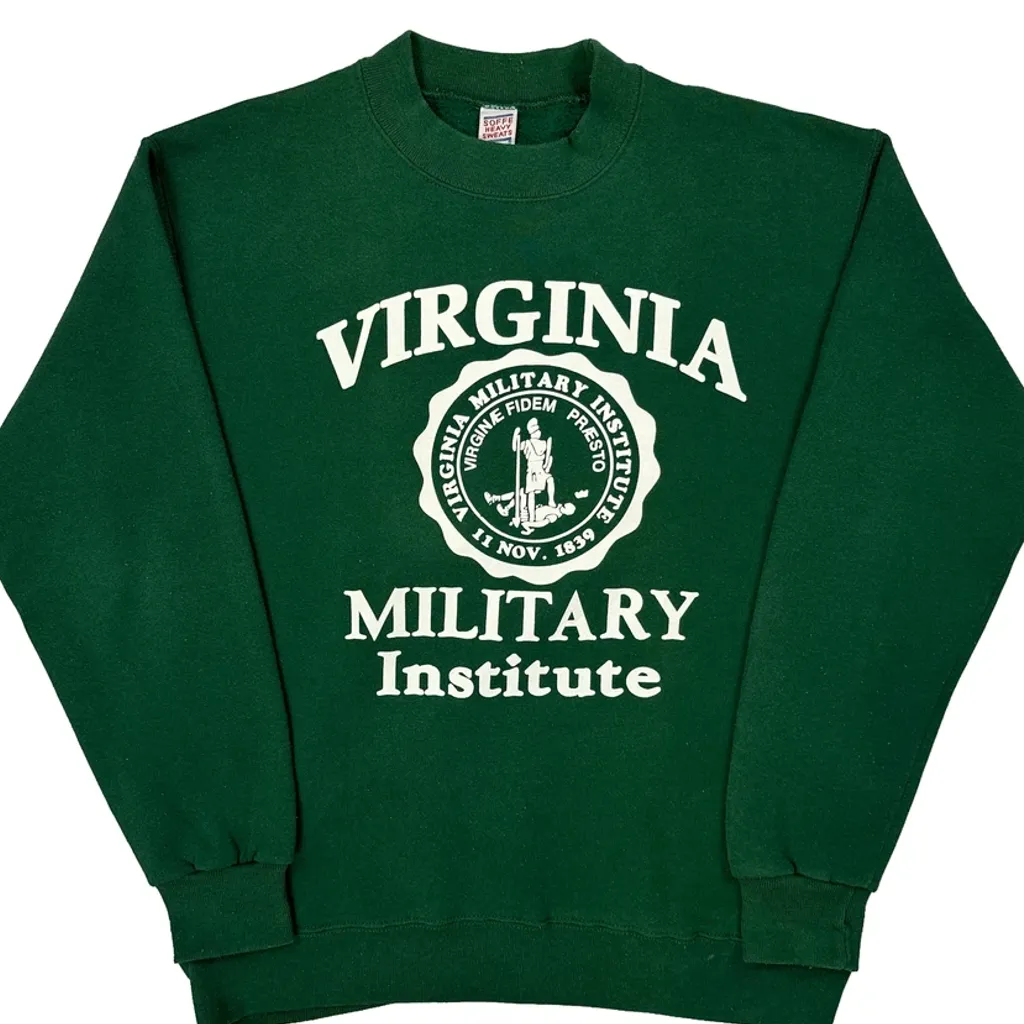 Soffe College Sweatshirt - Large Green Cotton - Image 5