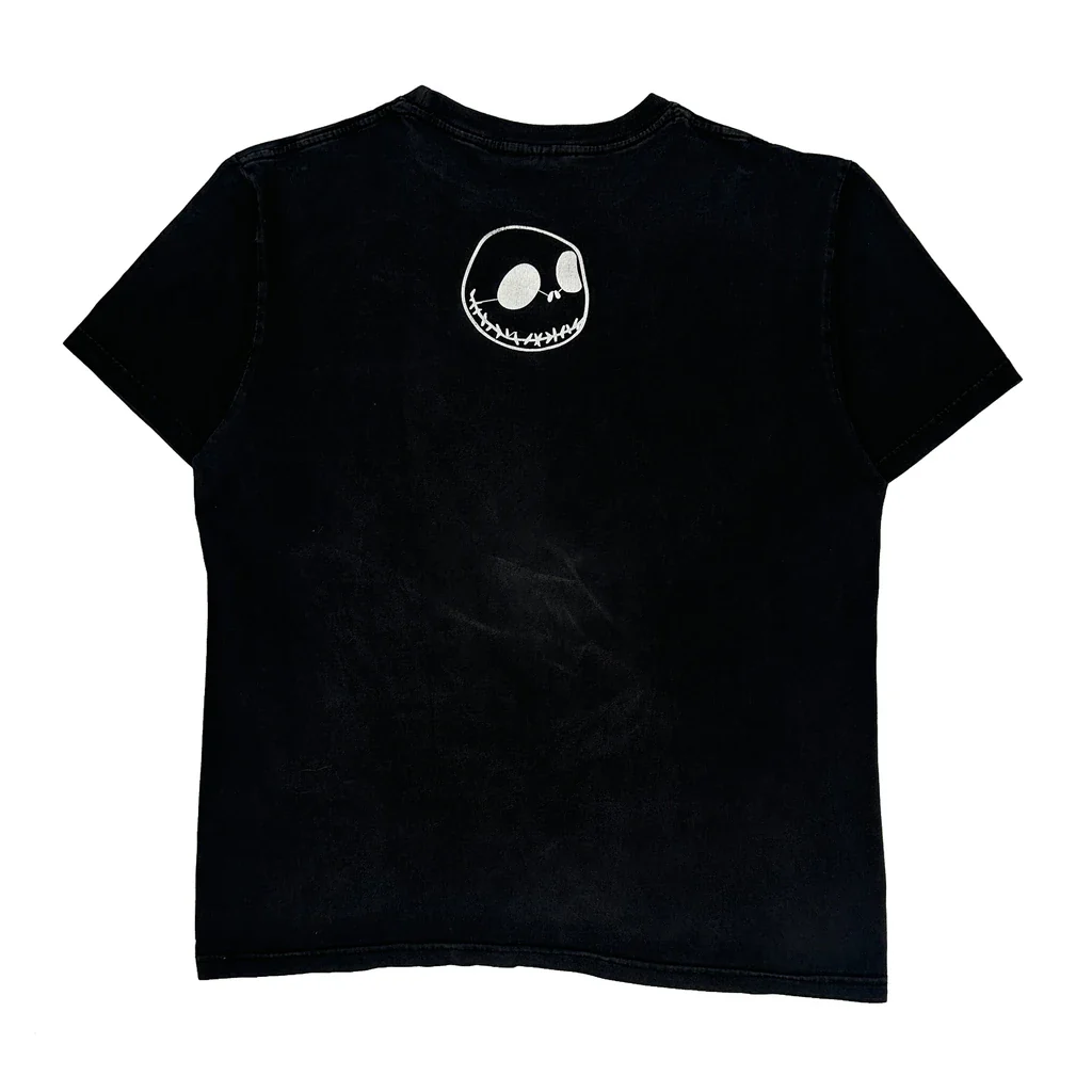 Nightmare Before Christmas Solid Rock Cartoon T-Shirt - Large Black Cotton - Image 2