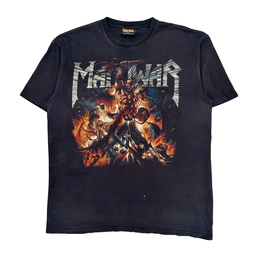 Solid Rock Band T-Shirt - 2XL Black Cotton