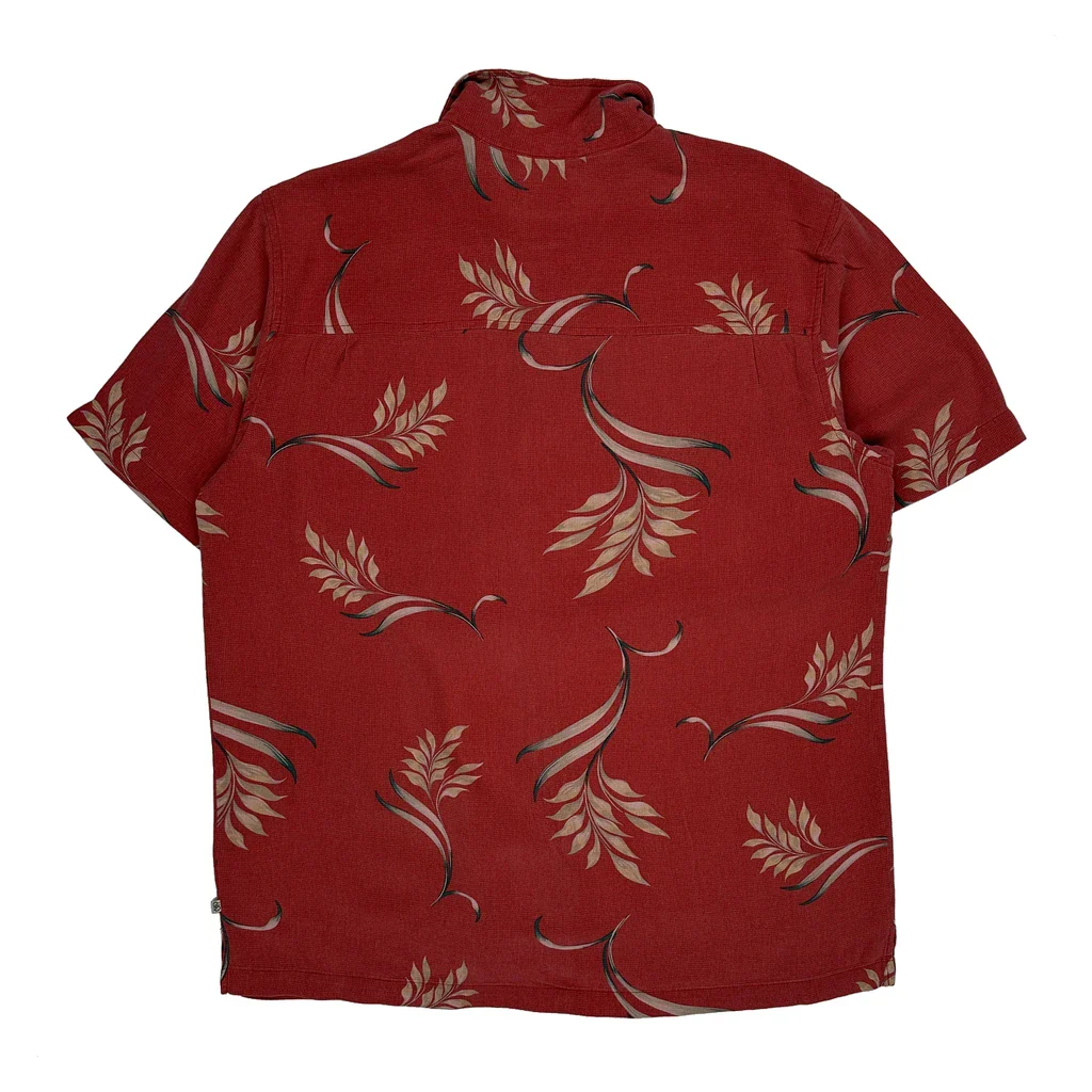 Solitude Floral Hawaiian Shirt - Large Red Silk - Image 2