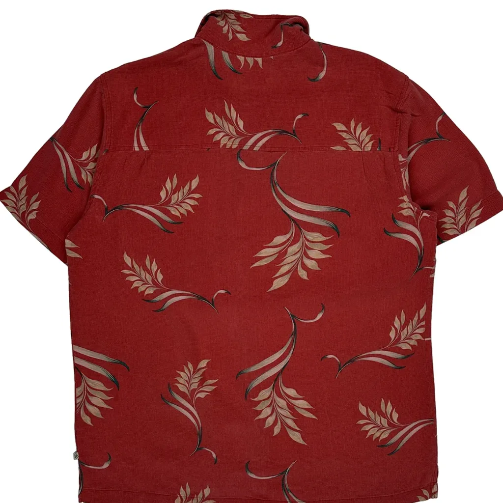 Solitude Floral Hawaiian Shirt - Large Red Silk - Image 7