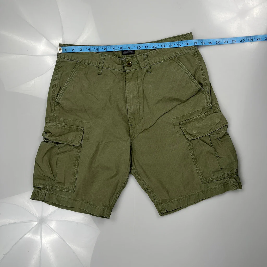 Sonoma Cargo Shorts - 33W 10L Green Cotton - Image 3