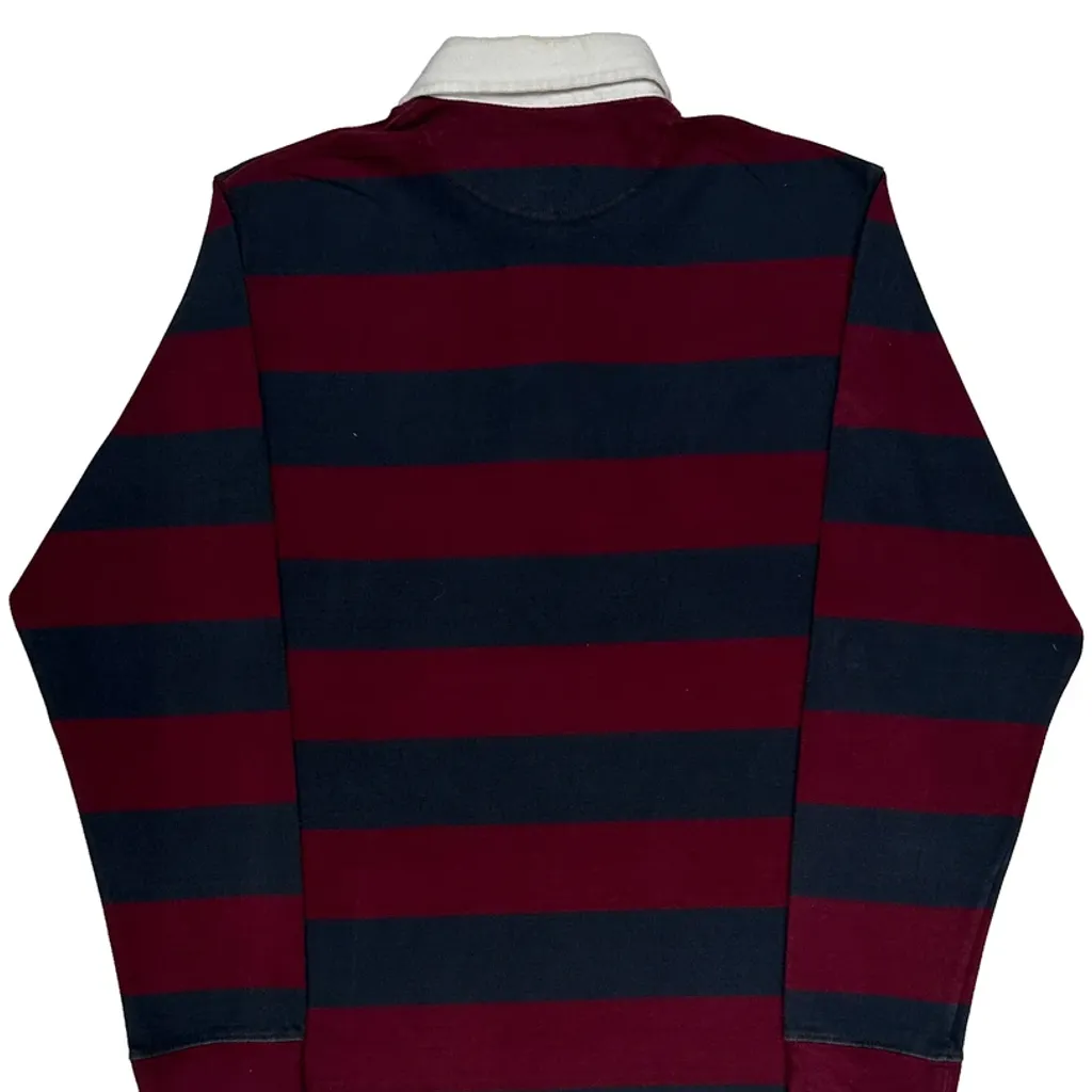 Sonoma Striped Rugby Shirt - Medium Burgundy Cotton - Image 6