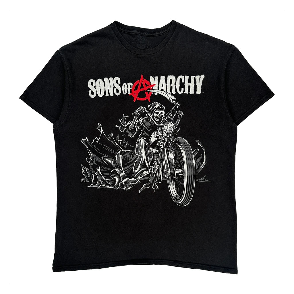 Sons Of Anarchy Anvil Graphic T-Shirt - Large Black Cotton