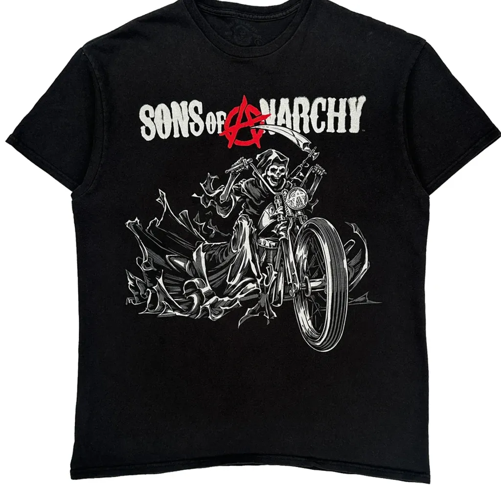 Sons Of Anarchy Anvil Graphic T-Shirt - Large Black Cotton - Image 4