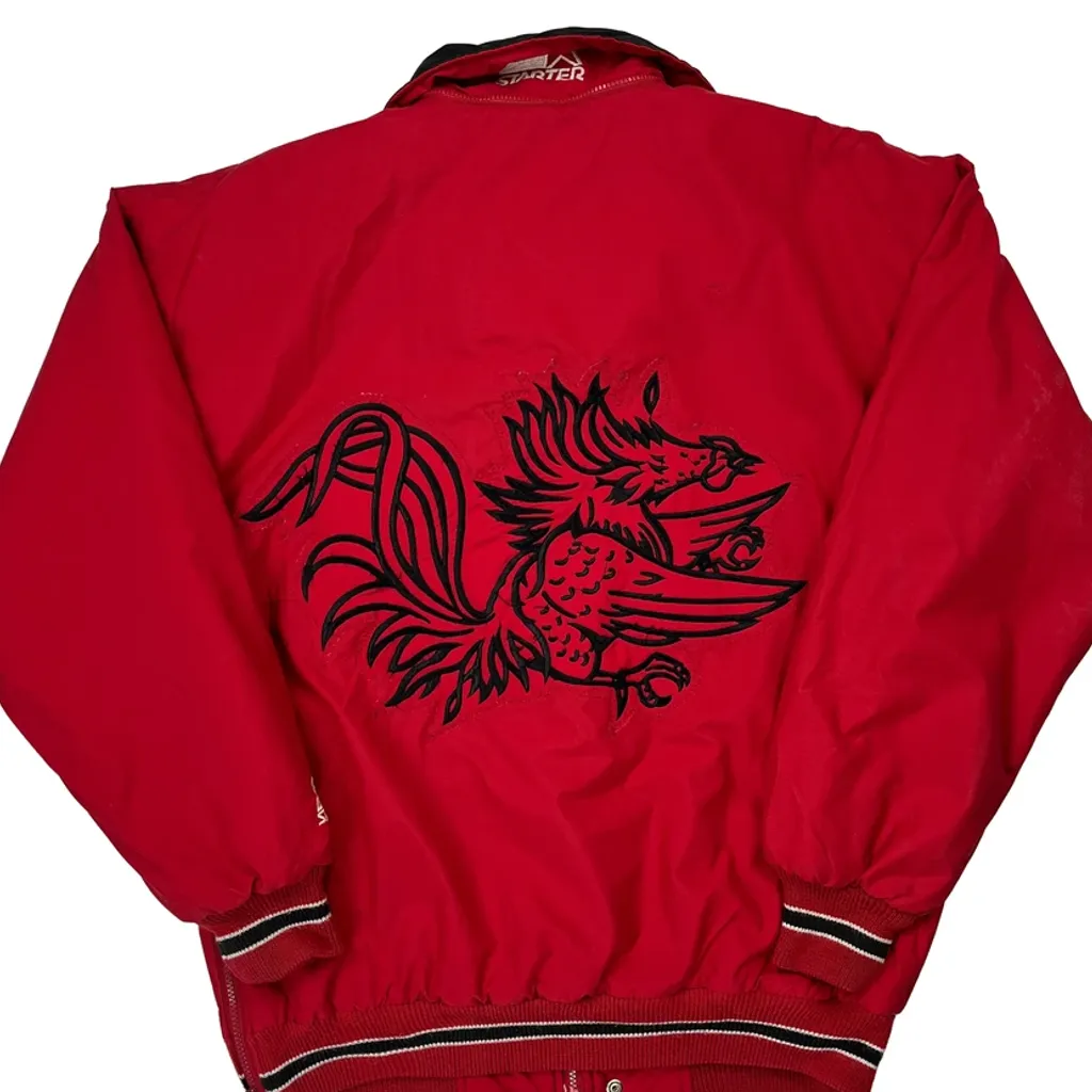 South Carolina Starter Graphic Varsity Jacket - Small Red Polyester - Image 6