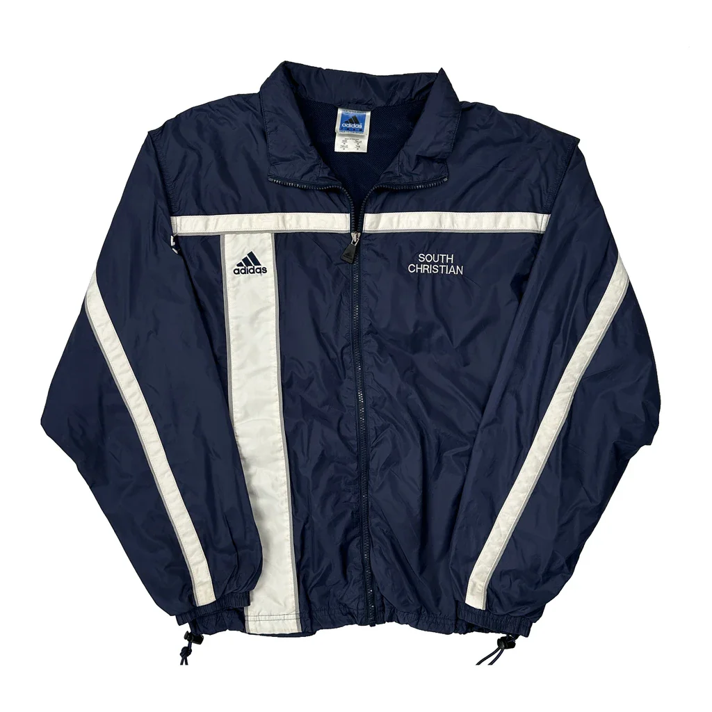 South Christian Adidas Track Jacket - Medium Navy Polyester