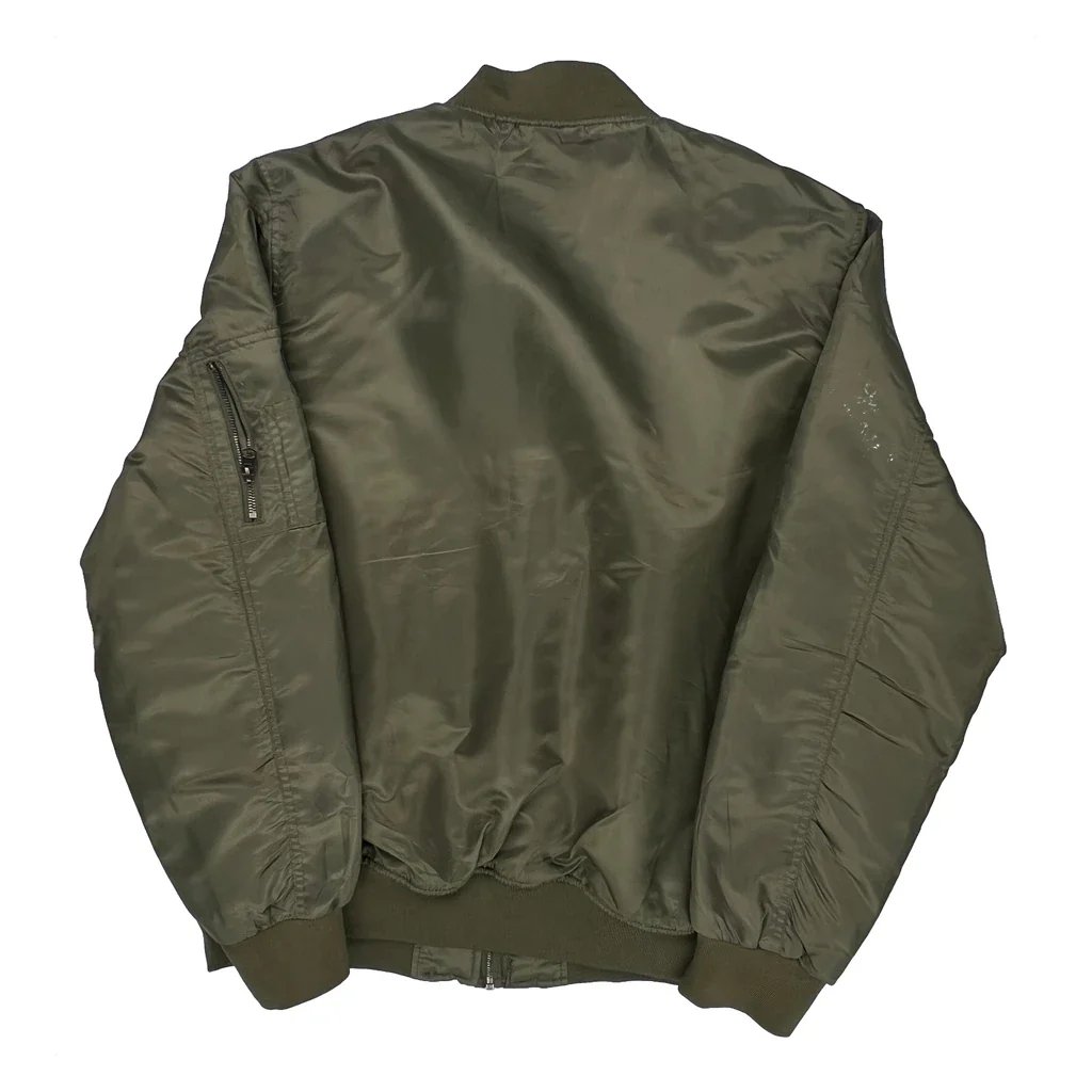 Southpole Ma1 Bomber Jacket - XL Green Polyester - Image 2