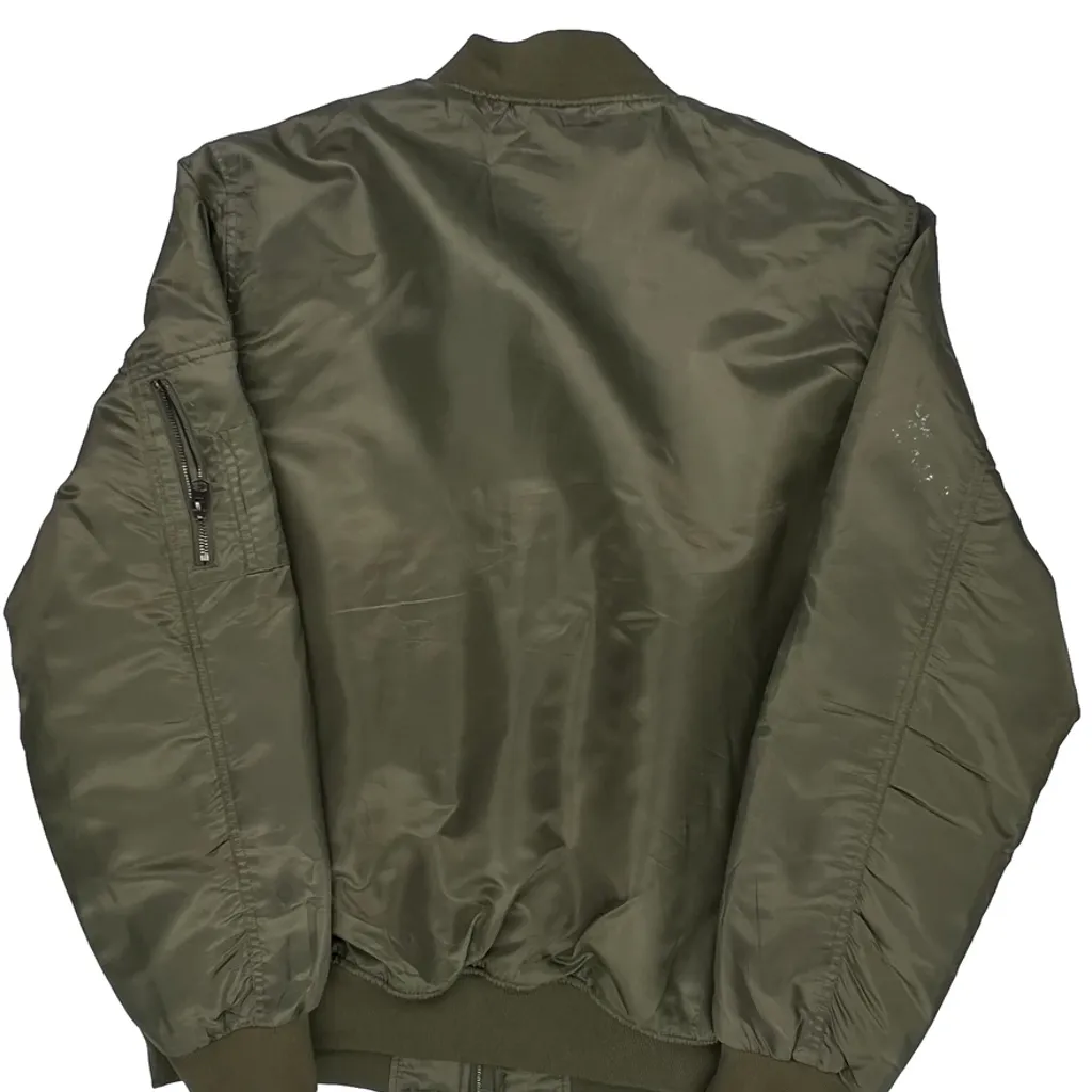 Southpole Ma1 Bomber Jacket - XL Green Polyester - Image 7