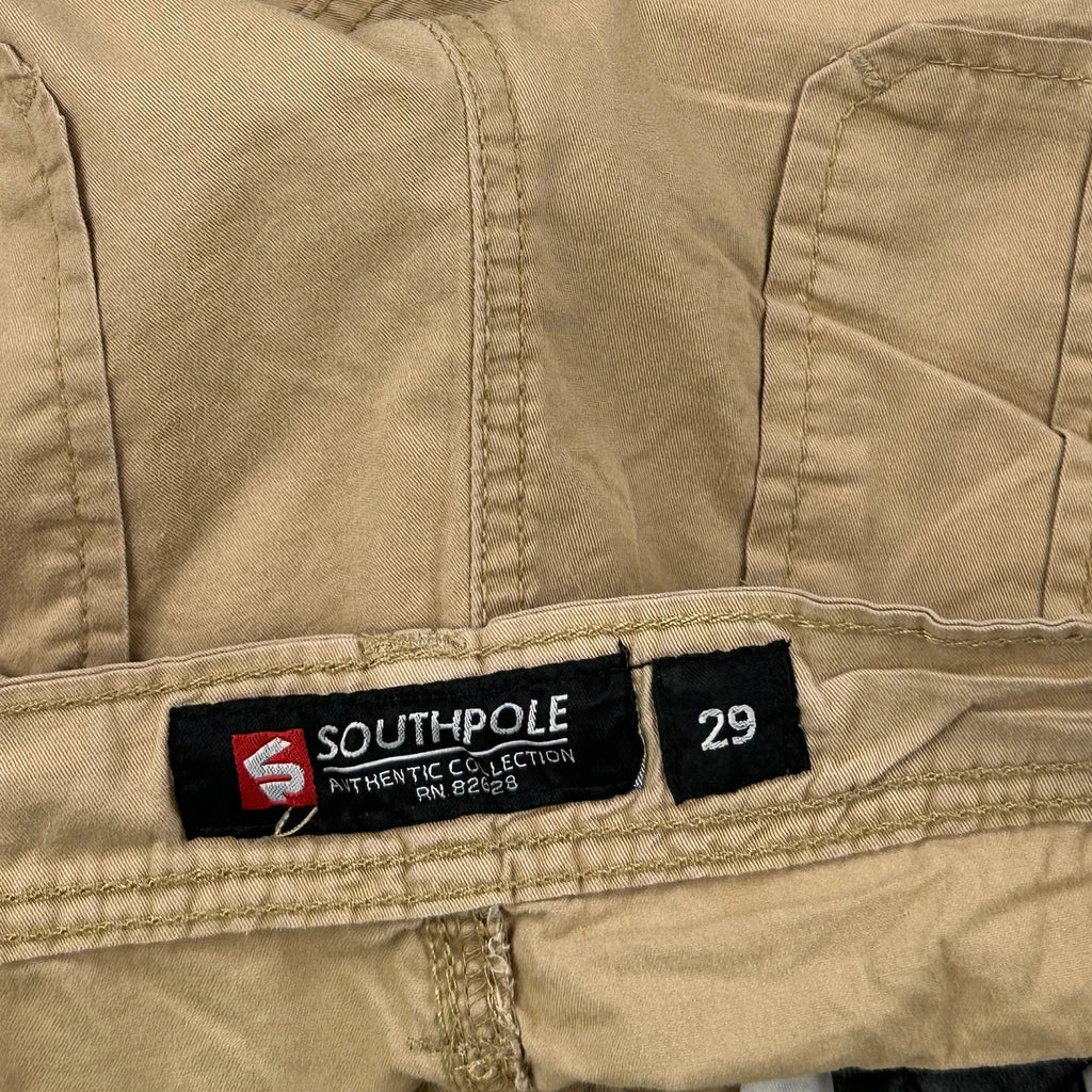 Southpole Cargo Shorts - 30W 13L Beige Cotton - Image 6