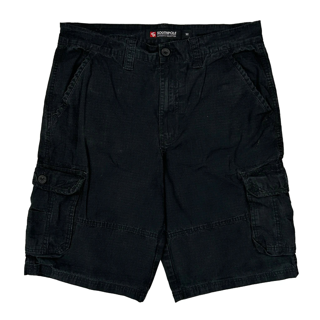 Southpole Cargo Shorts - 34W 11L Black Cotton - Image 2