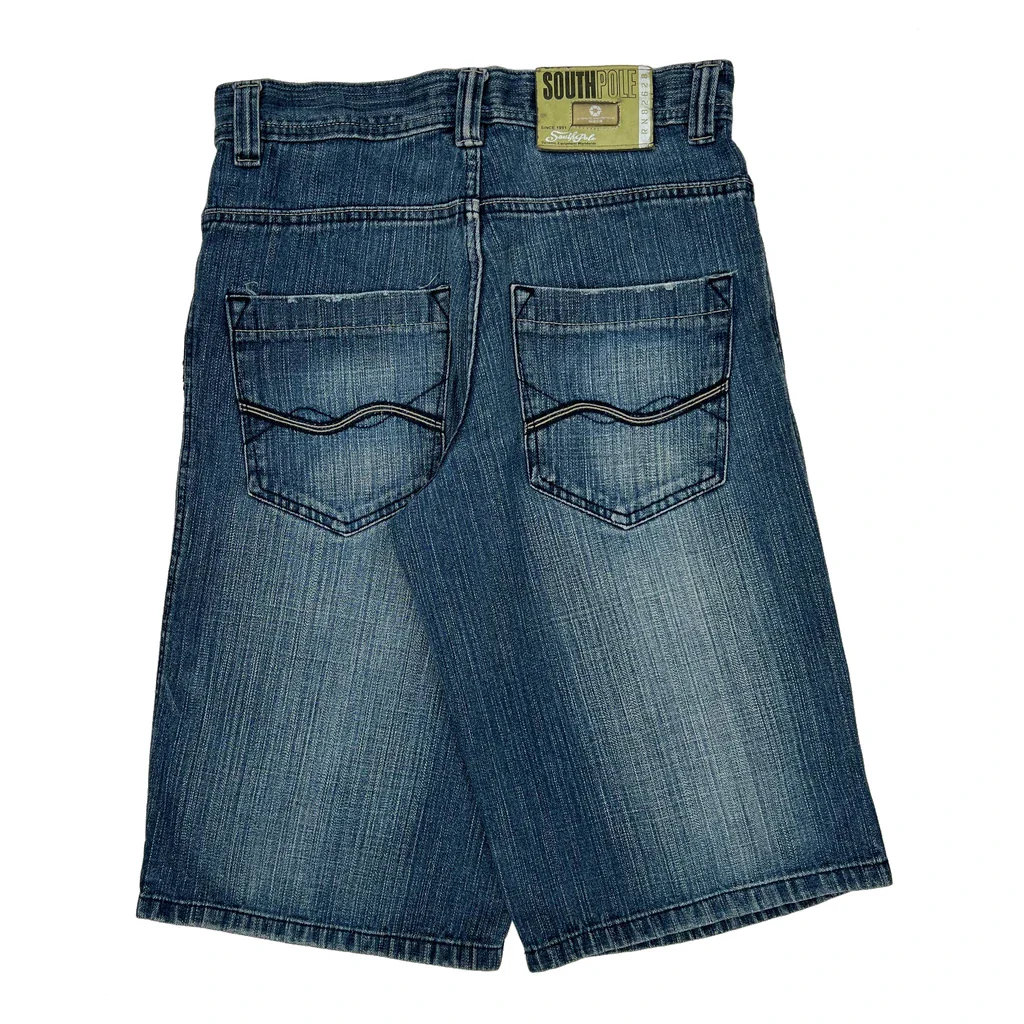 Southpole Baggy Denim Shorts - 31W 16L Blue Denim