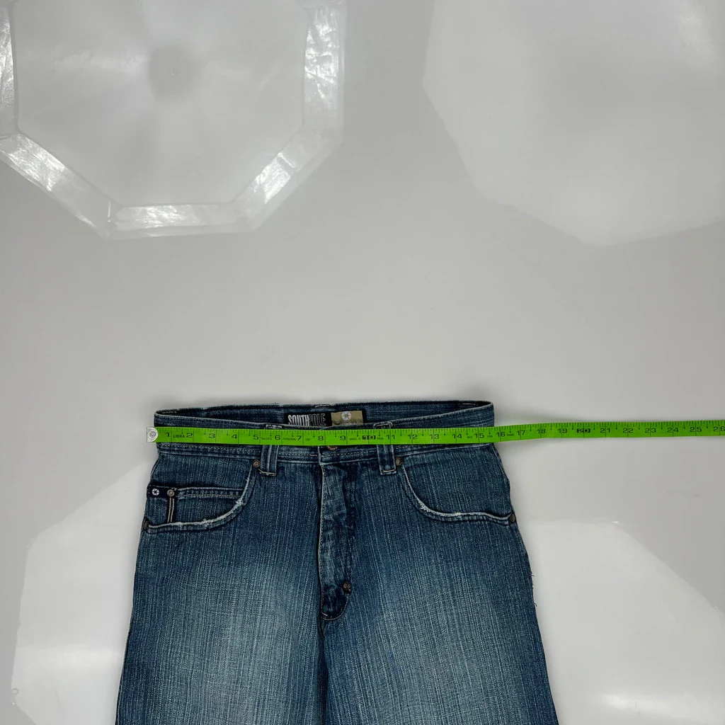 Southpole Baggy Denim Shorts - 31W 16L Blue Denim - Image 3