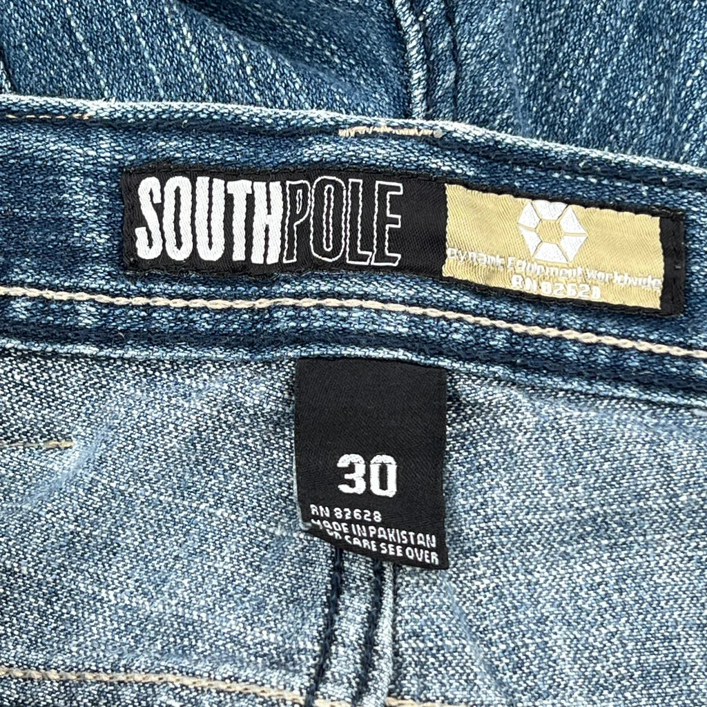 Southpole Baggy Denim Shorts - 31W 16L Blue Denim - Image 6