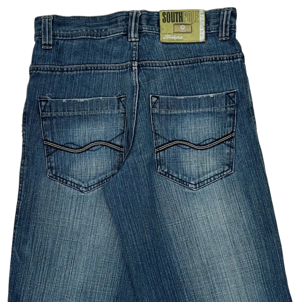 Southpole Baggy Denim Shorts - 31W 16L Blue Denim - Image 8