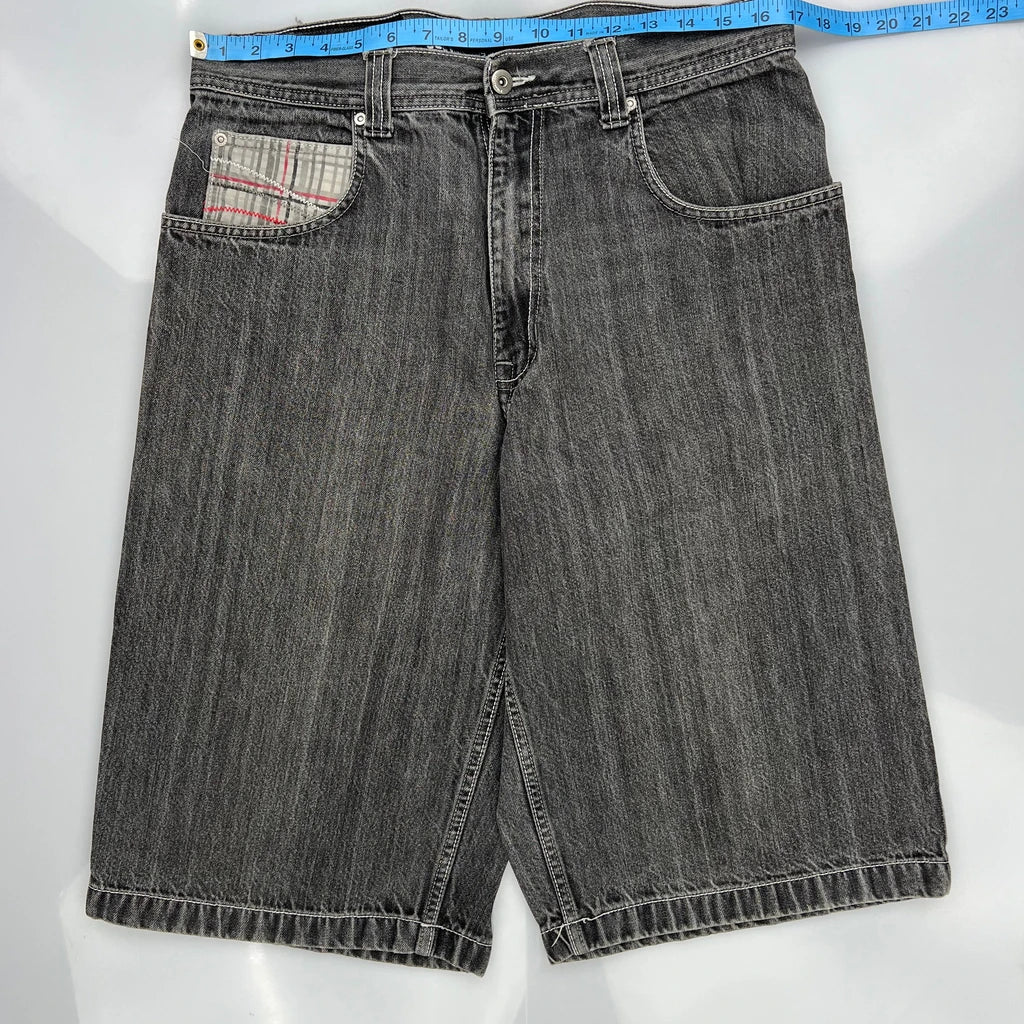 Southpole Baggy Denim Shorts - 34W 13L Gray Denim - Image 3