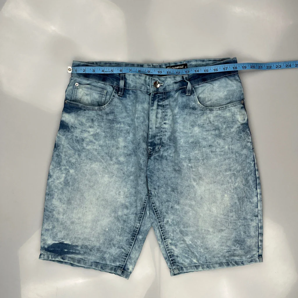 Southpole Slim Denim Shorts - 36W 12L Light Wash Denim - Image 3