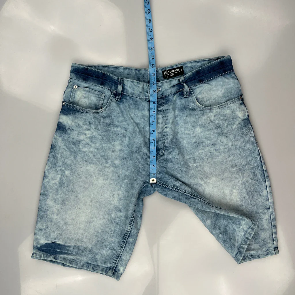 Southpole Slim Denim Shorts - 36W 12L Light Wash Denim - Image 4