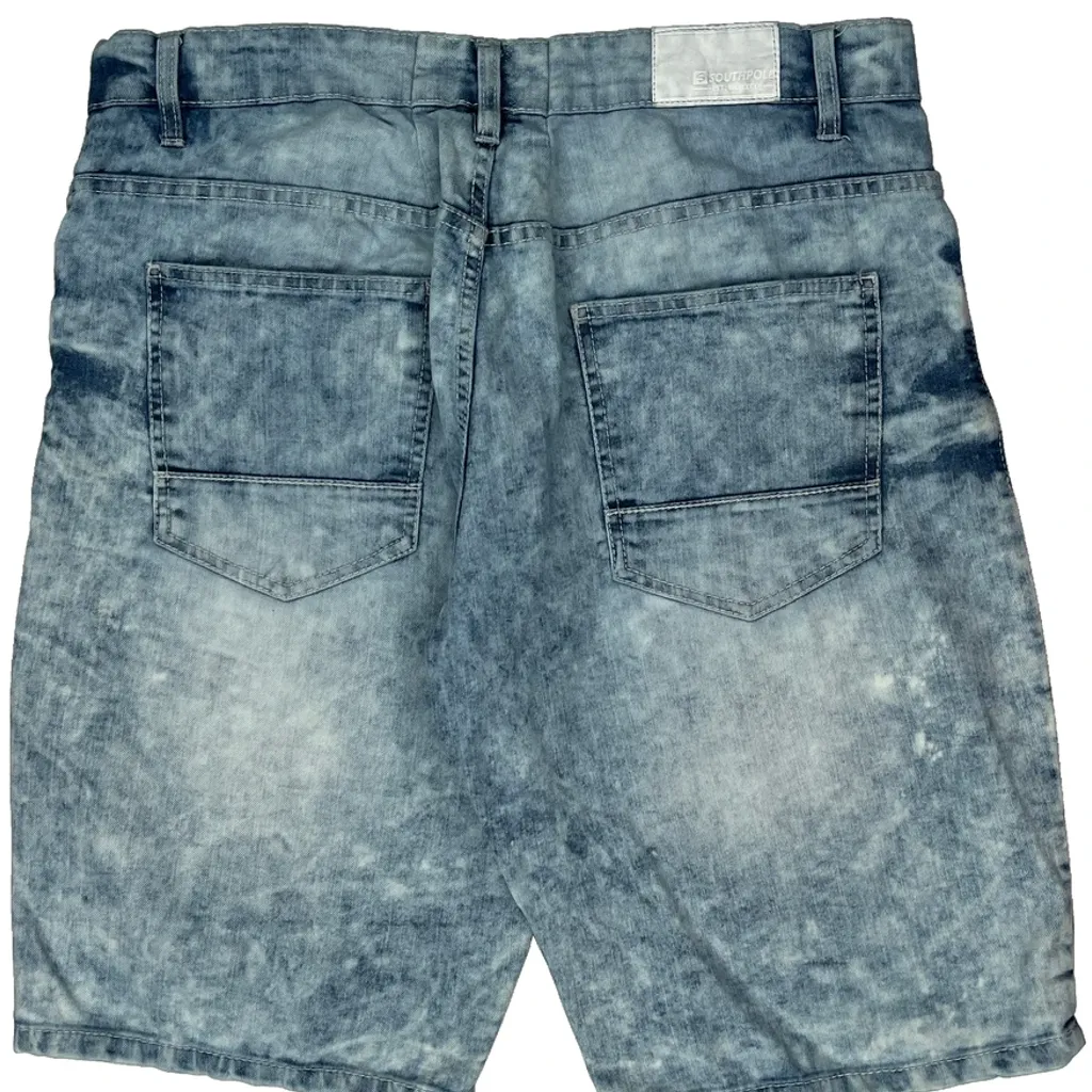 Southpole Slim Denim Shorts - 36W 12L Light Wash Denim - Image 8