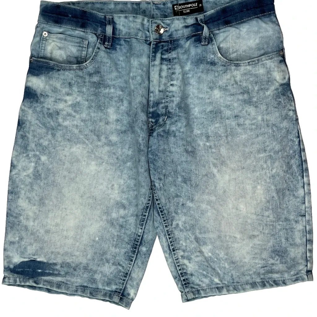 Southpole Slim Denim Shorts - 36W 12L Light Wash Denim - Image 9