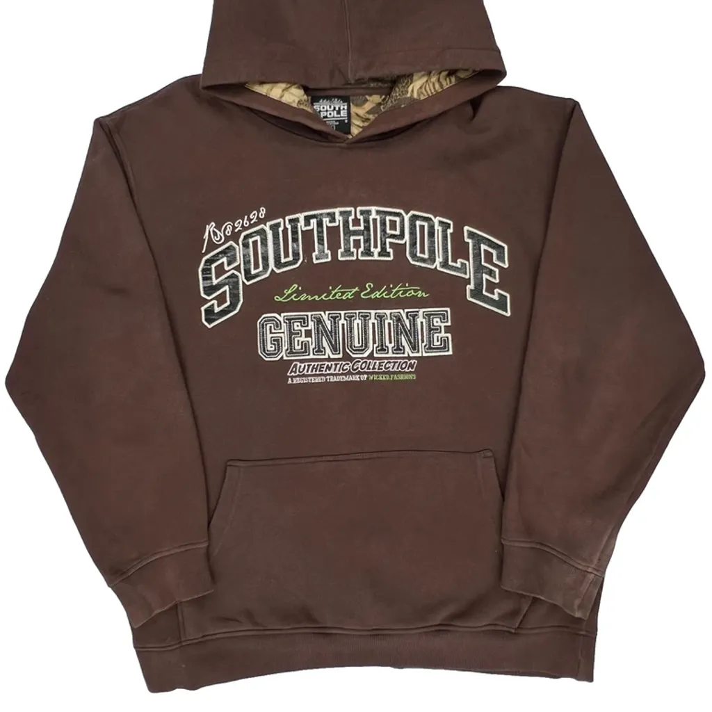 Southpole Graphic Hoodie - XL Brown Cotton - Image 4