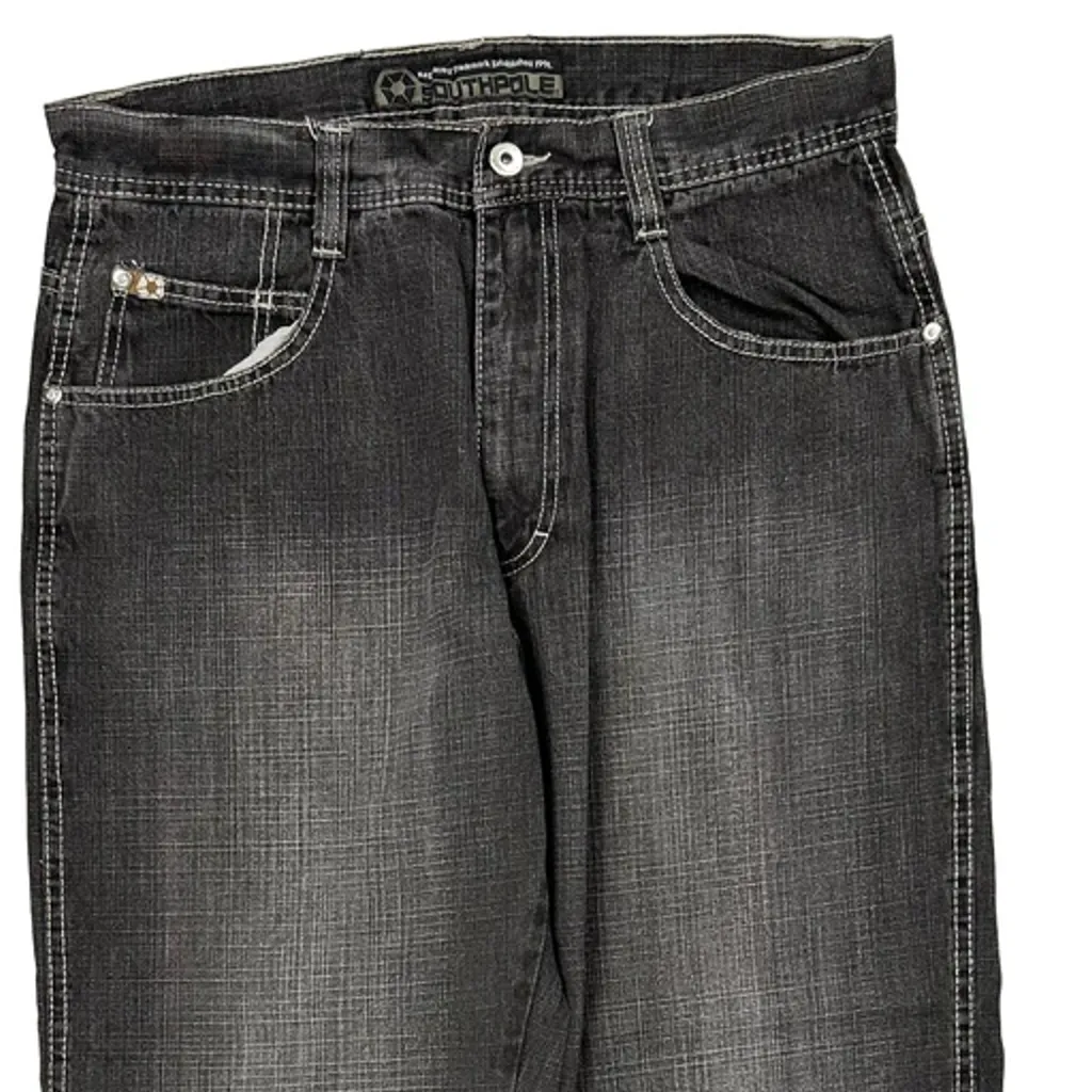 Southpole Baggy Jeans - 32W 29L Black Denim - Image 9