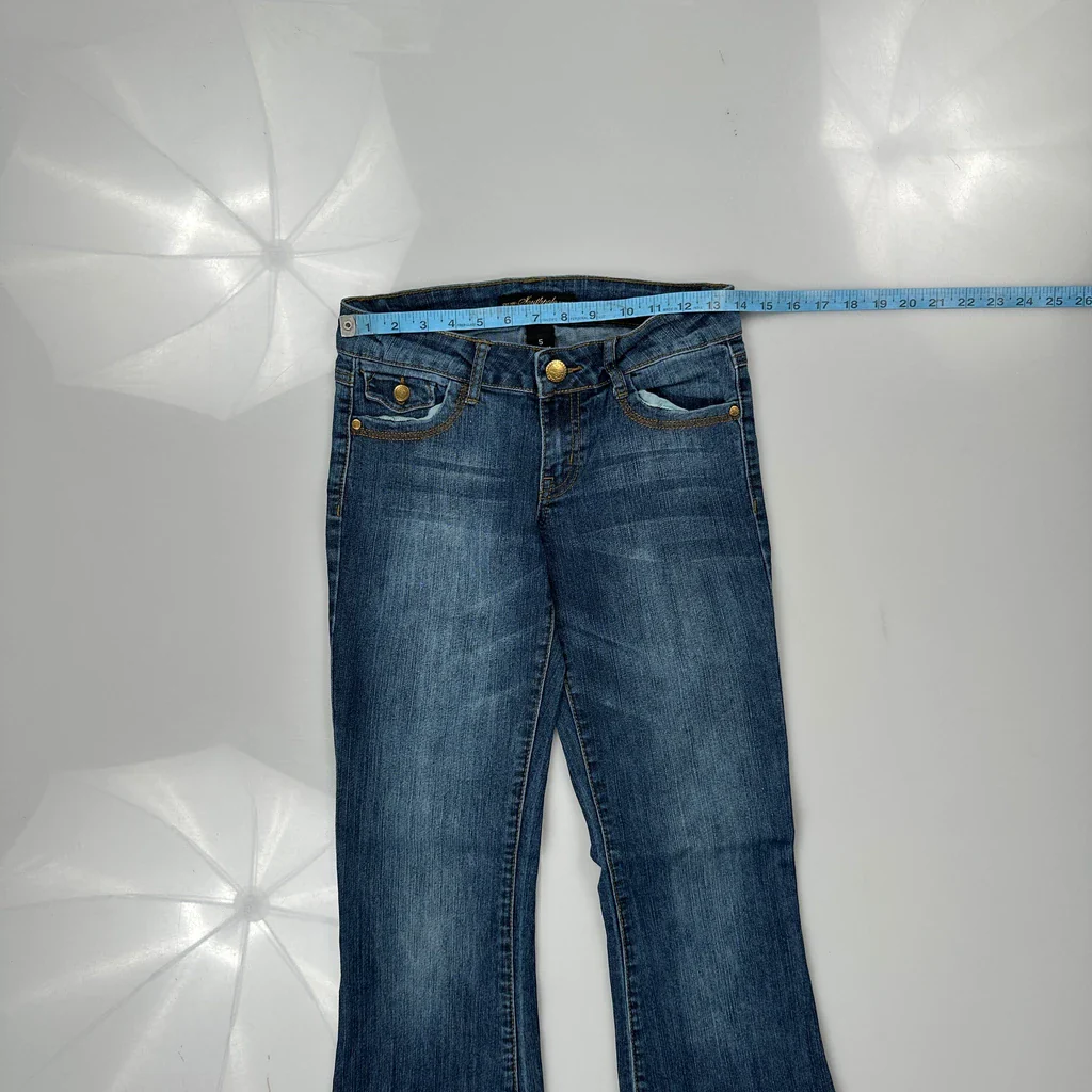Southpole Flared Jeans - 27W UK 6 Blue Denim - Image 3