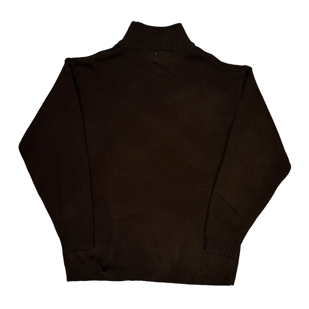 Southpole Knitted Roll Neck Jumper - Large Brown Acrylic - Image 2