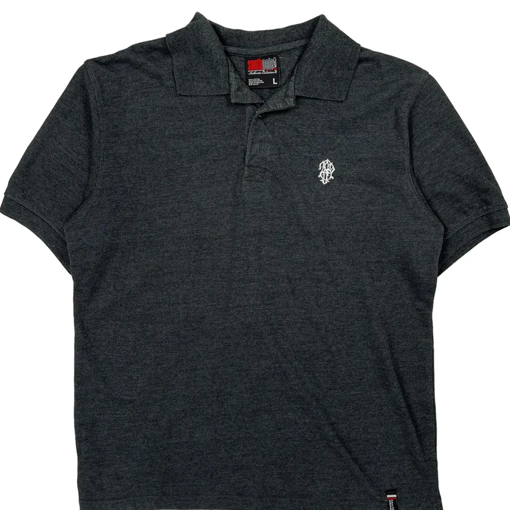 Southpole Polo Shirt - Large Gray Cotton Blend - Image 5