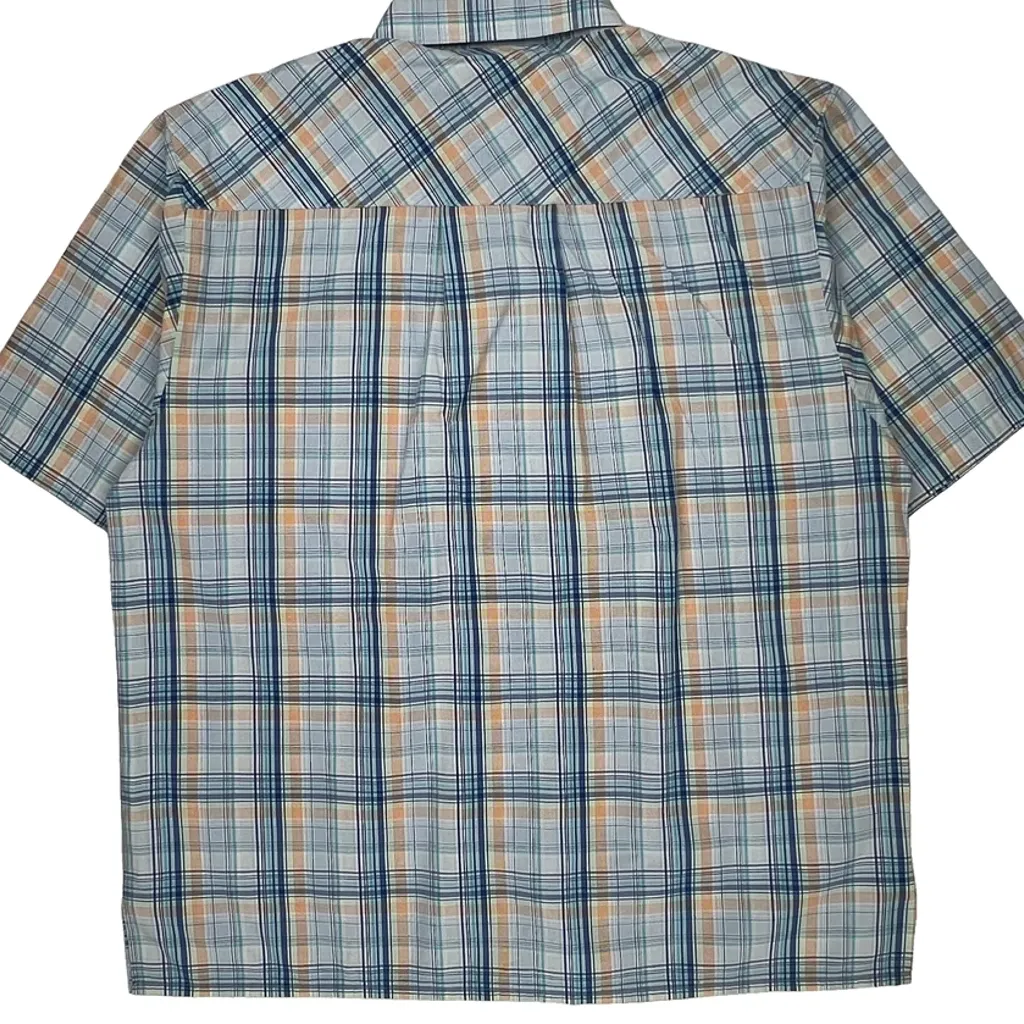 Southpole Checked Short Sleeve Shirt - XL Blue Cotton - Image 7
