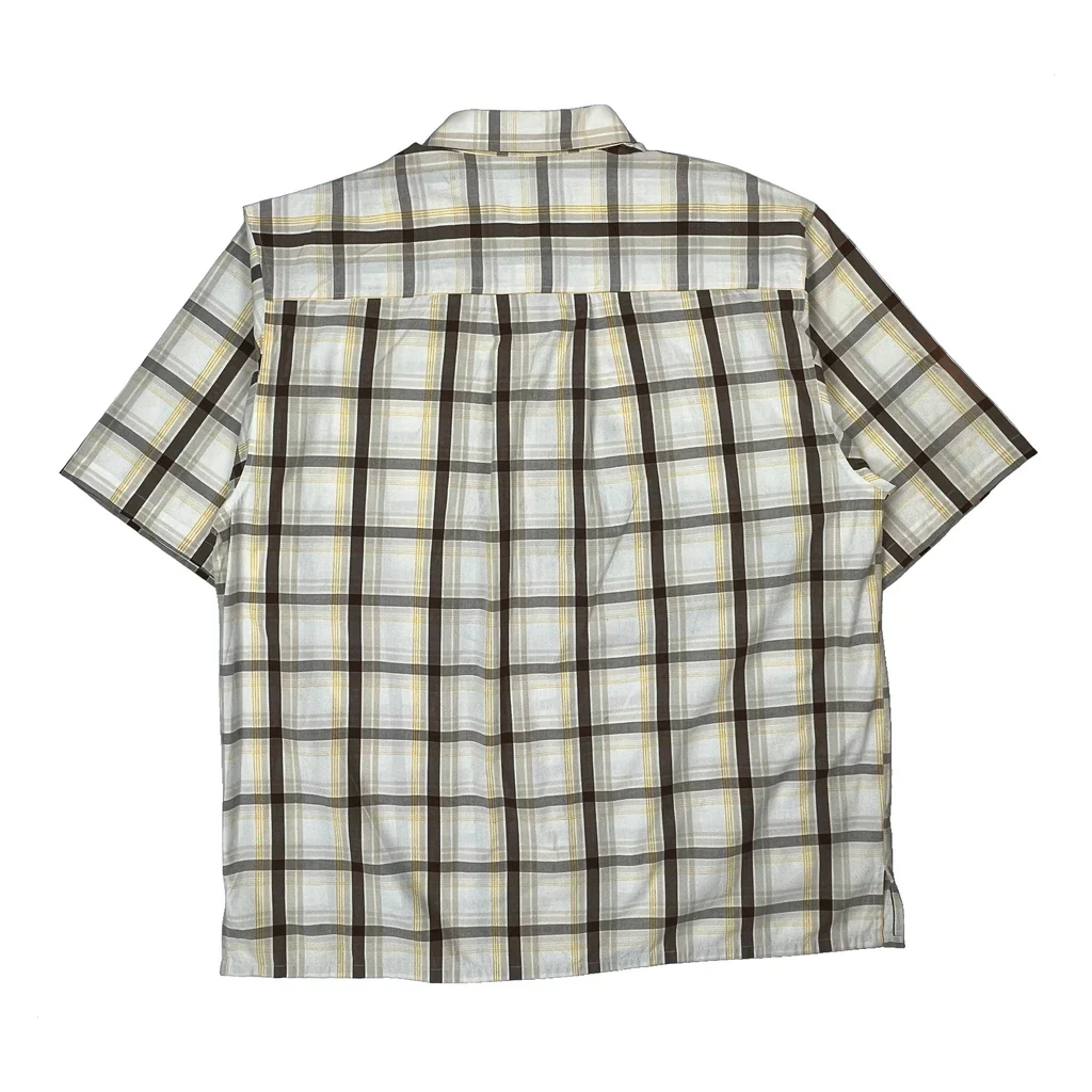 Southpole Checked Short Sleeve Shirt - XL Brown Cotton - Image 2