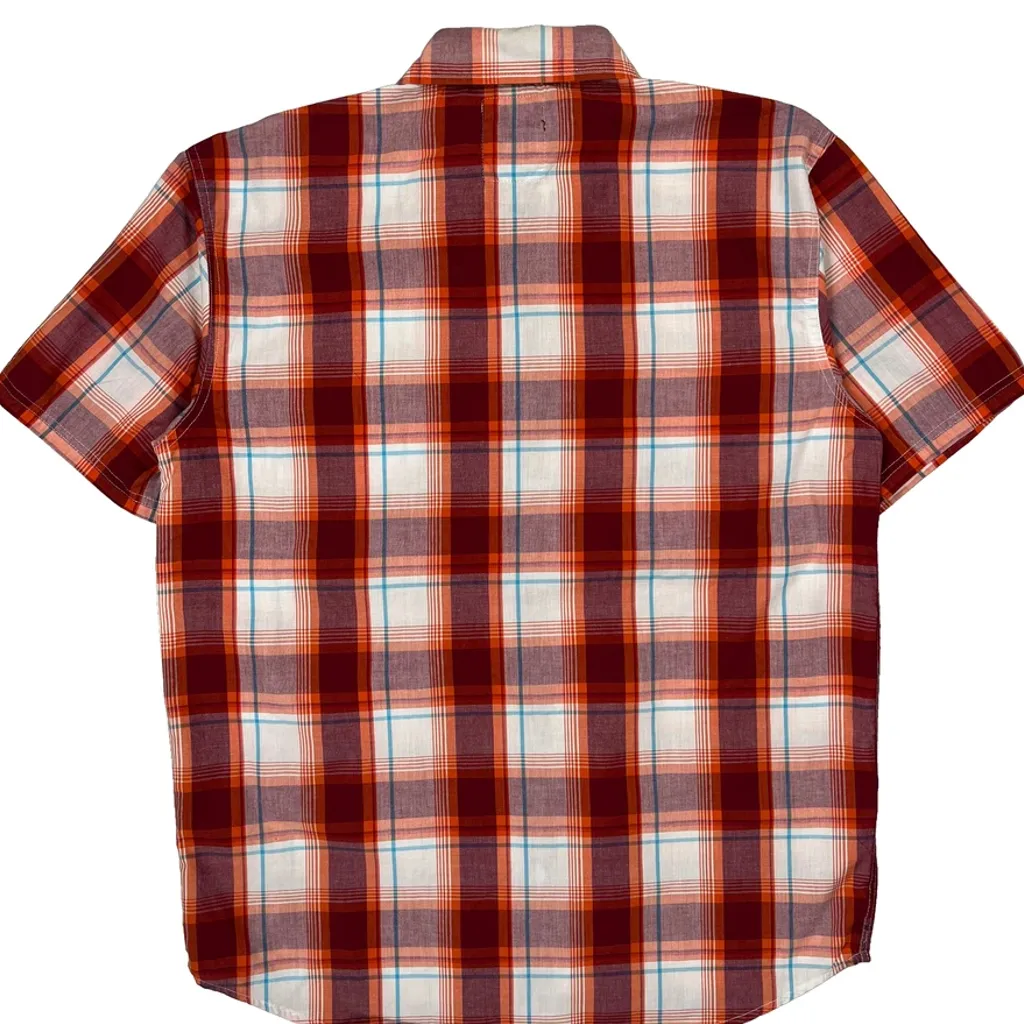 Southpole Checked Short Sleeve Shirt - Large Red Cotton Blend - Image 7