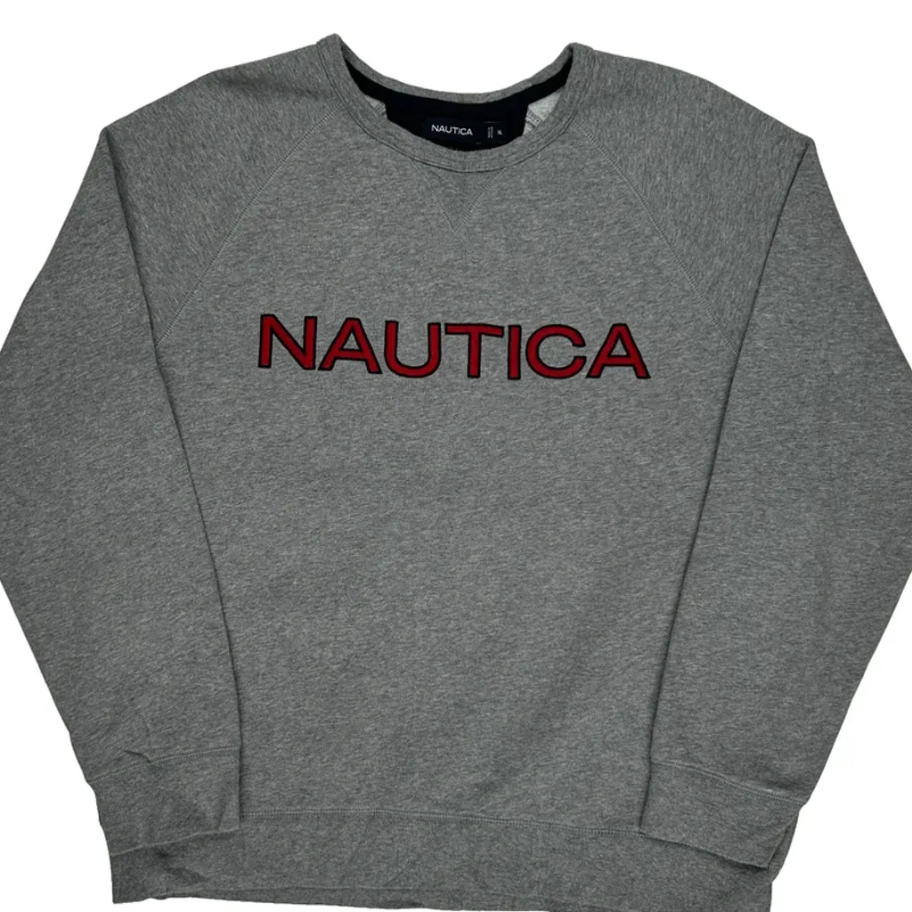 Spellout Nautica Sweatshirt - XL Grey Cotton - Image 4
