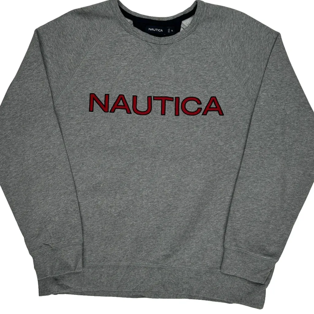 Spellout Nautica Sweatshirt - XL Grey Cotton - Image 5