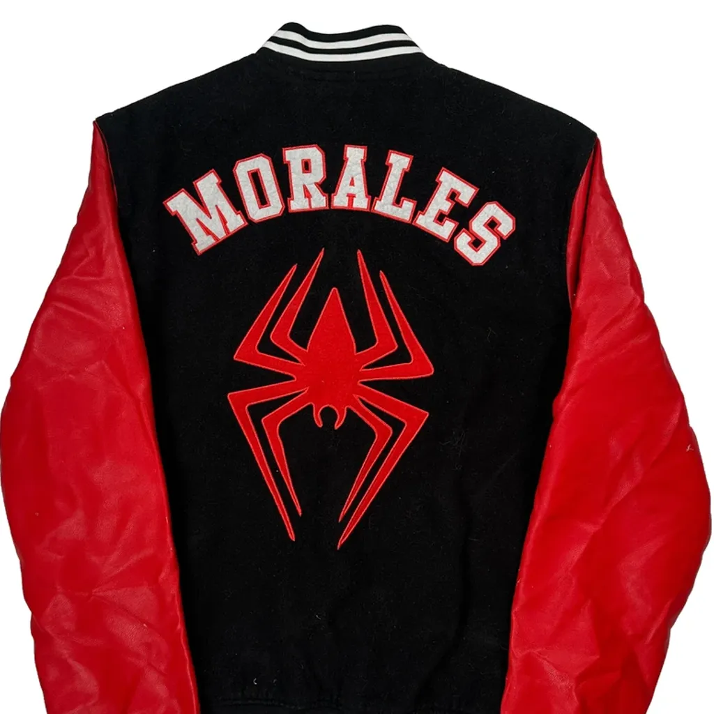 Spider-Man Marvel Graphic Varsity Jacket - Medium Black Polyester - Image 7