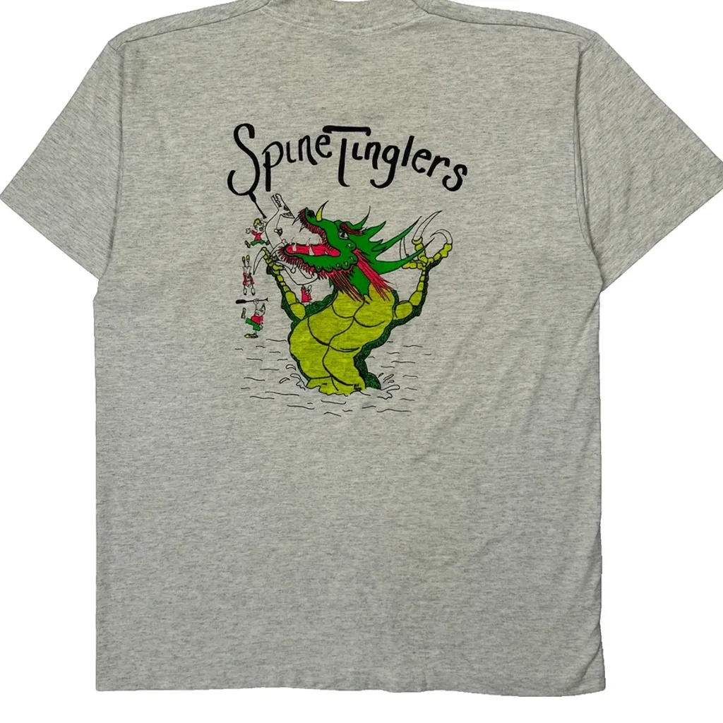 Spinetinglers Screen Stars Graphic T-Shirt - Large Grey Cotton Blend - Image 6