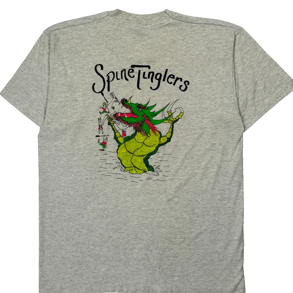 Spinetinglers Screen Stars Graphic T-Shirt - Large Grey Cotton Blend - Image 7