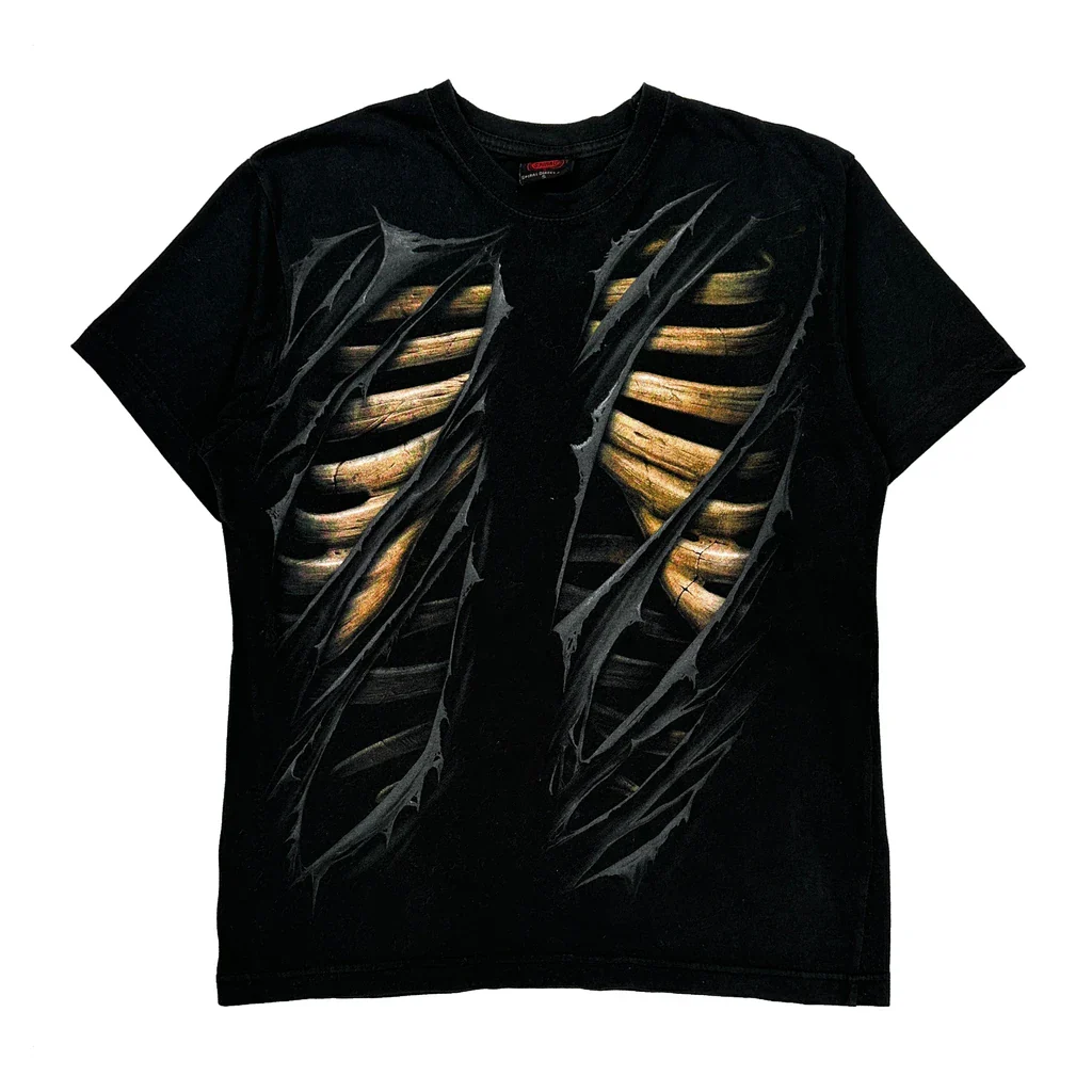 Spiral Graphic T-Shirt - Small Black Cotton