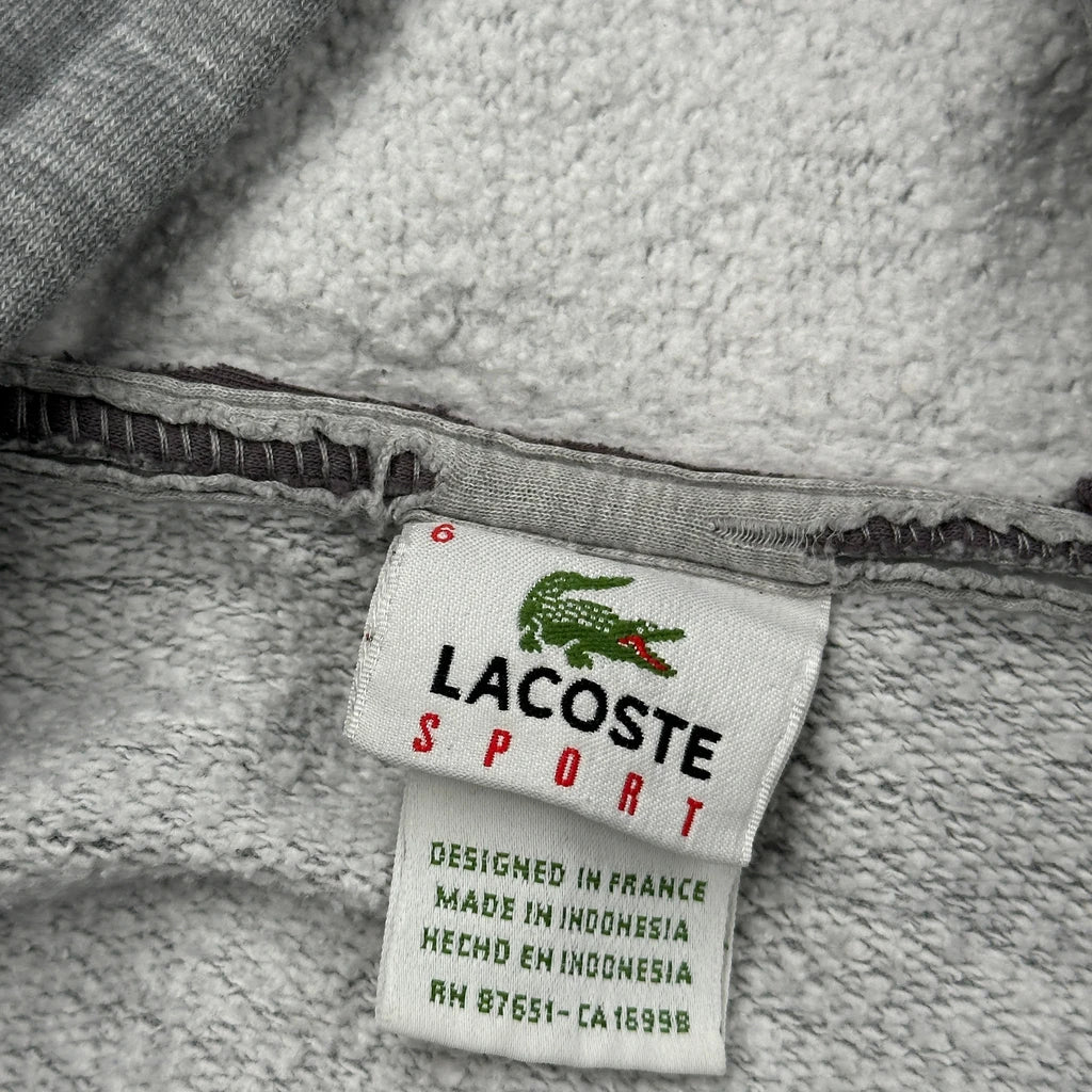 Sport Lacoste Spellout Hoodie - XL Grey Cotton - Image 3
