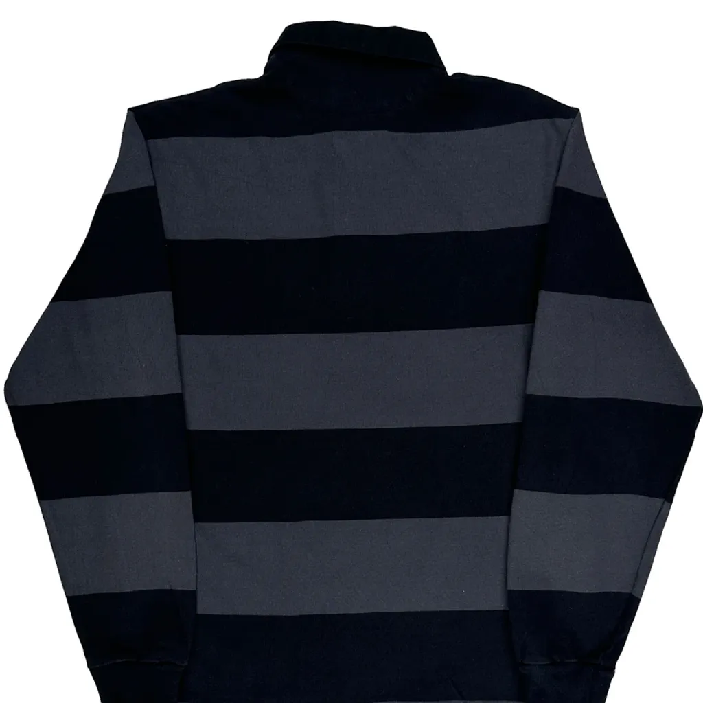 Sport Tek Striped Rugby Shirt - Small Grey Cotton - Image 7